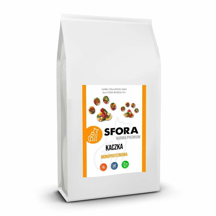 Karma Sfora Super Premium Kaczka monobiałkowa dla średnich ras 5 kg 4 karma sfora