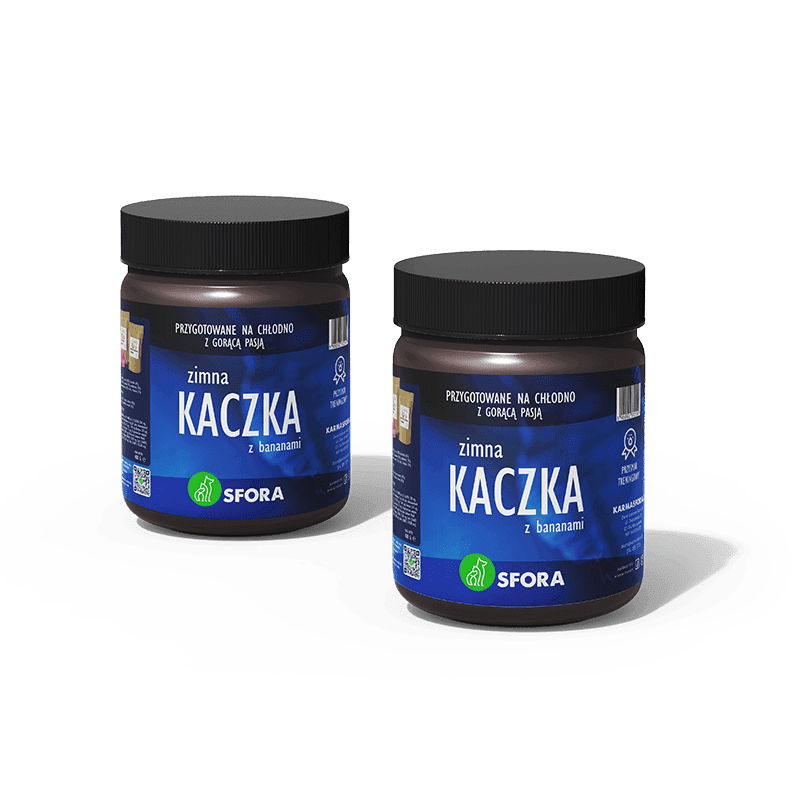 Treningówki zimna kaczka z bananami 400 g 7 zimna kaczka sloik